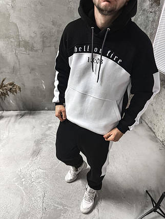 Спортивний костюм утеплений дтф чоловічий худі штани ліс зима, фото 1