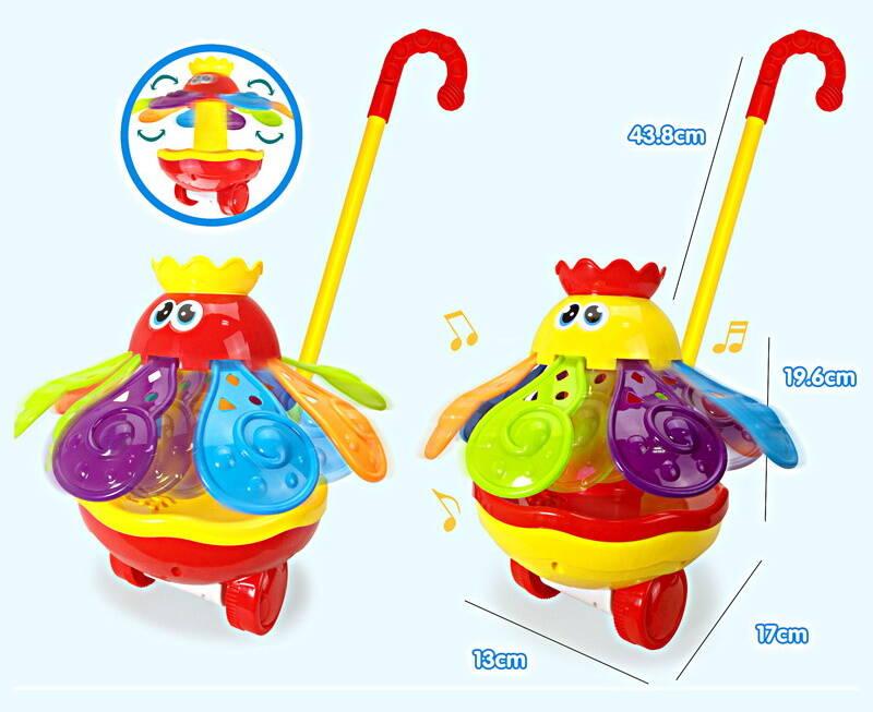 Каталка на палке "Пташка" S02, різнокольорова, фото 1