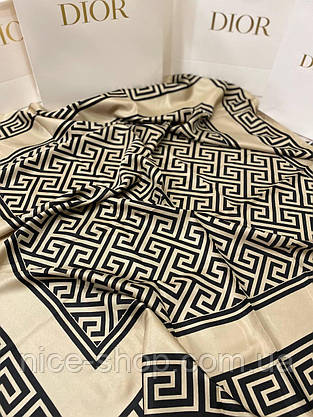 Хустка шовкова бежева, фото 4