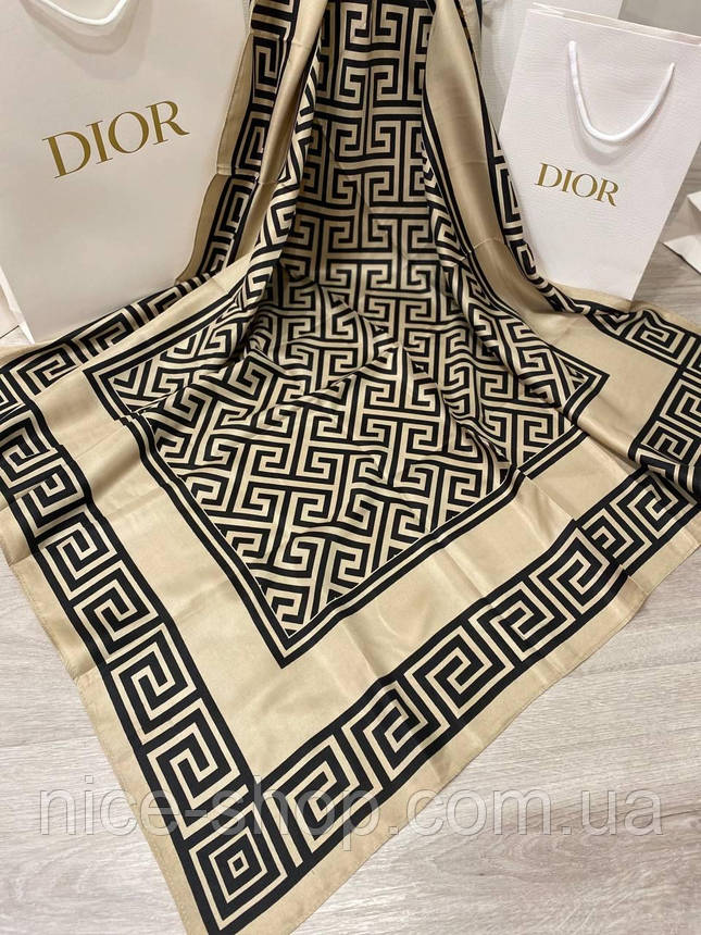 Хустка шовкова бежева, фото 1