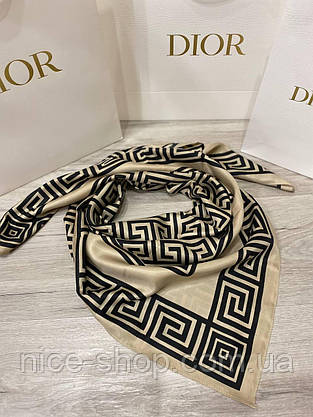 Хустка шовкова бежева, фото 5