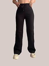 Утеплені флісом палаццо з кулісками внизу мод 036 чорні, фото 2