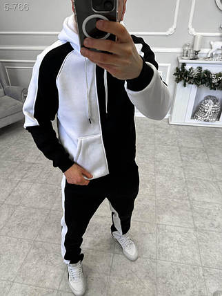 Спортивний костюм утеплений дтф стильний з принтом осінь, фото 2