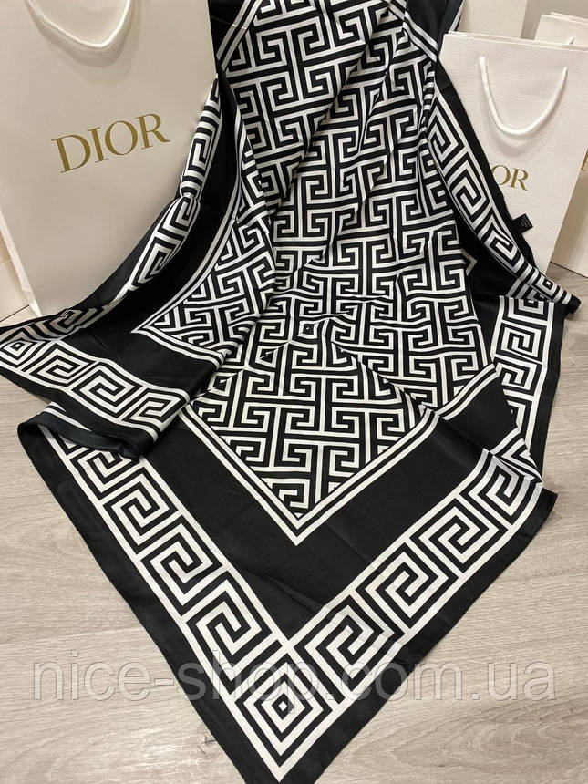 Хустка шовкова чорна, фото 1