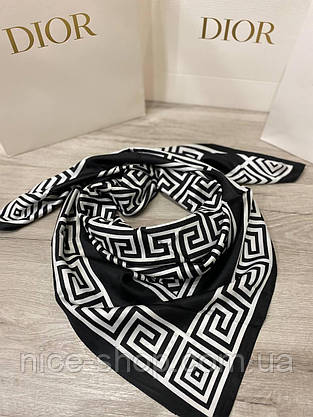 Хустка шовкова чорна, фото 3