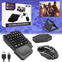 Набір ігровий клавіатура миша та хаб MOBILE GAME Bluetooth для Android Windows 5в1 для телефону