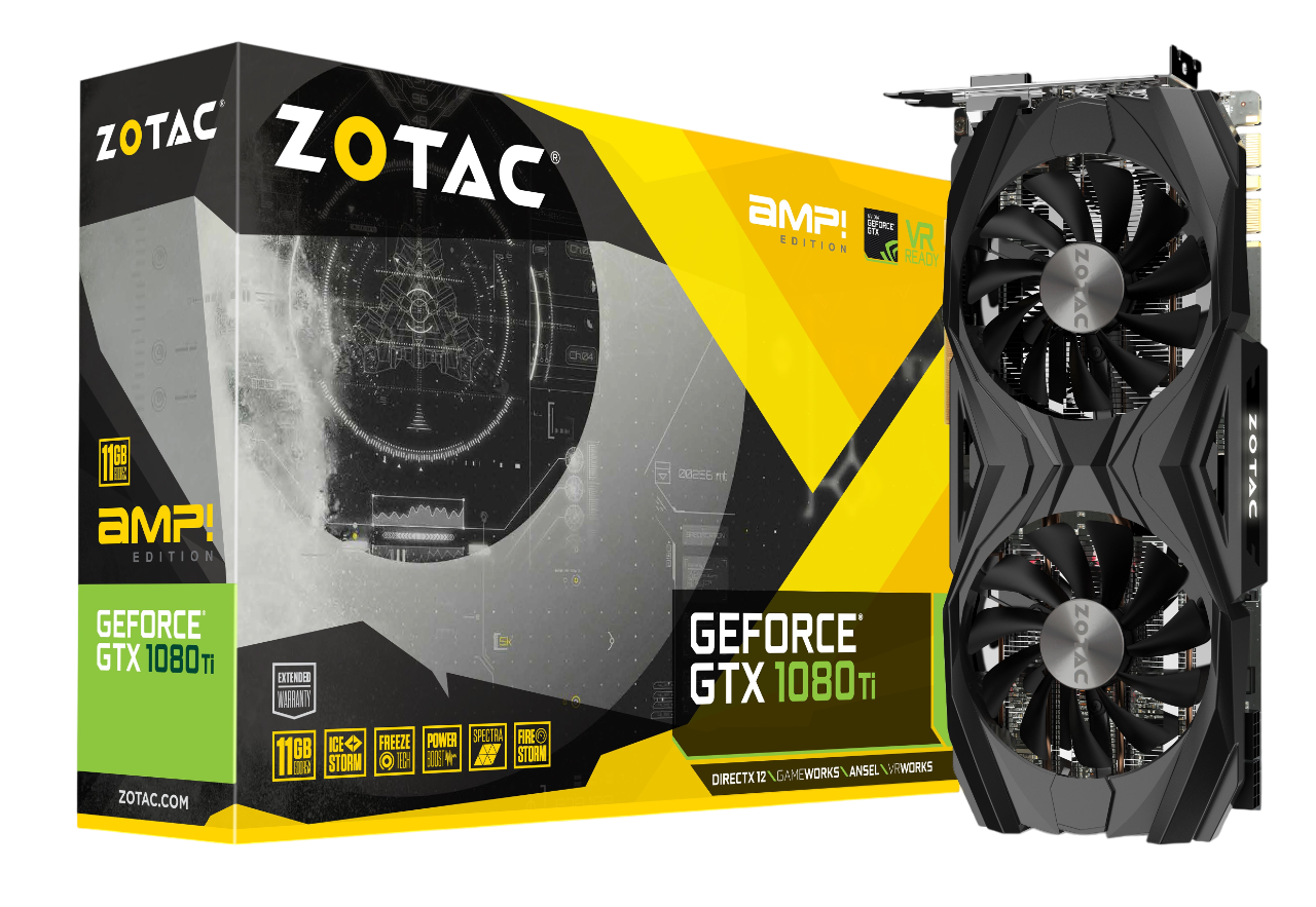 Відеокарта GeForce GTX 1080 Ti 11GB ZOTAC AMP Edition (ZT-P10810D-10P) Б/В