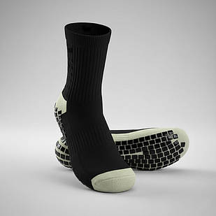 Шкарпетки футбольні тренувальні з антиковзаючими вставками, чорні