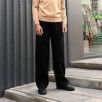 Чорні утеплені прямі джинси для підлітка на флісі KUQI