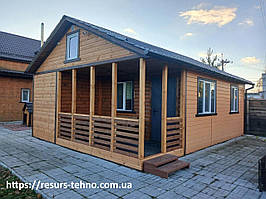 Модульний,каркасний дерев'яний будинок 6м х 8м.