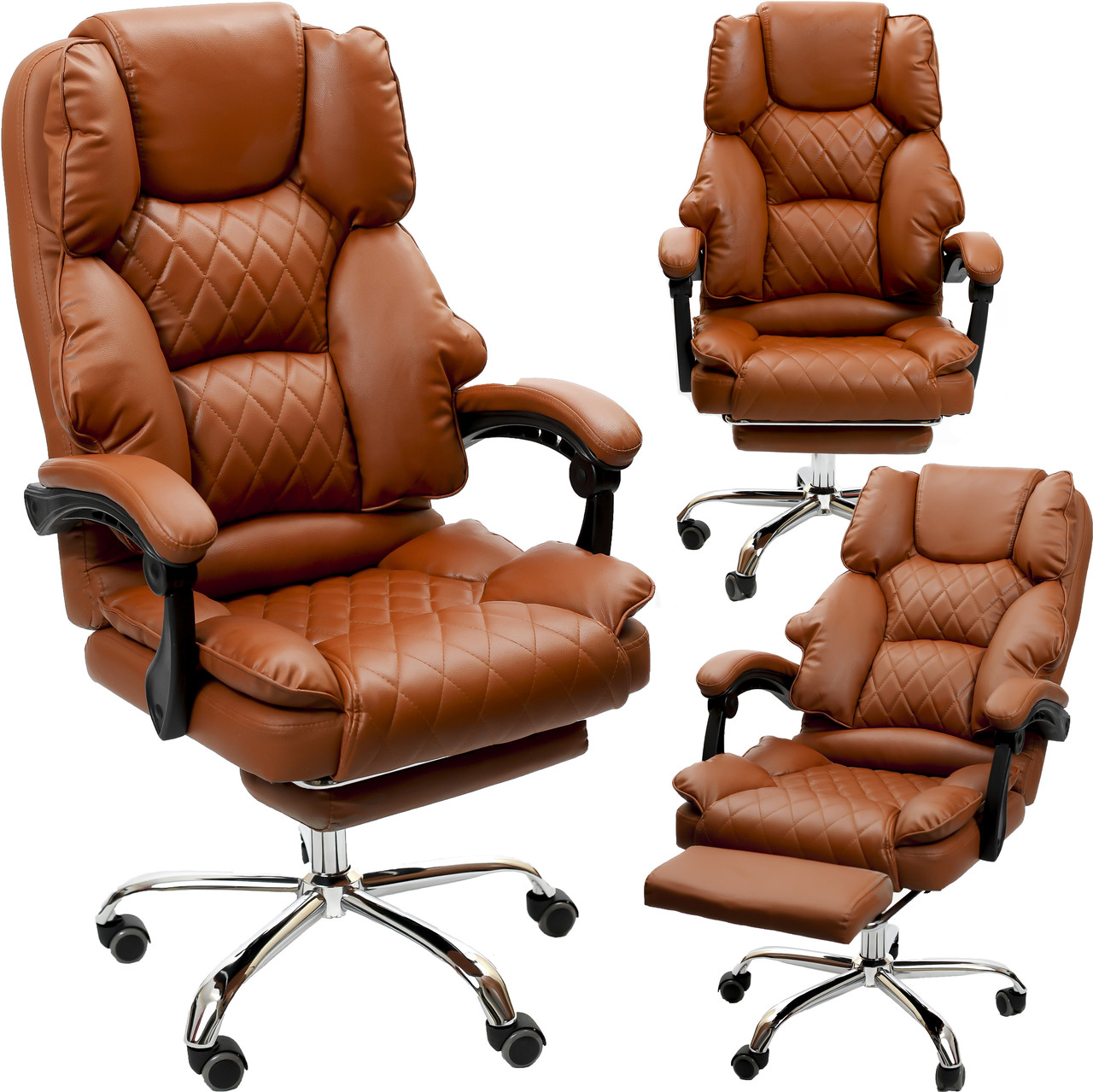 Крісло офісне Diego Comfort Pro світло-коричневий, фото 1