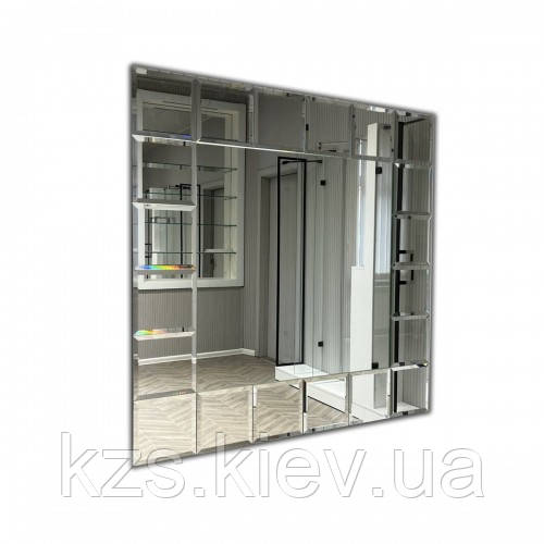 Дзеркало з декоративними накладками 900 х 900 мм, фото 1