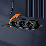 Вбудована потрійна розетка в стільницю - прихована висувна розетка з кабелем 230В Чорна Loft, фото 8