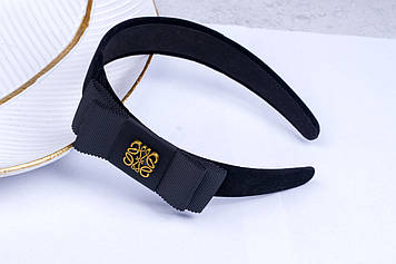 Чорний жіночій обруч для волосся з бантом, обідки для волосся