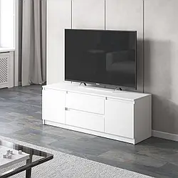 Тумба під телевізор з 2 шухлядами з ламінованого ДСП Дводверні тумби під TV 140 см в спальню або вітальню