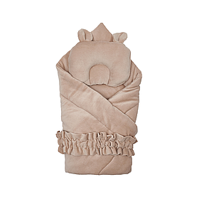 Набір Twins Ego (плед 90х90, подушка орт, резинка)beige