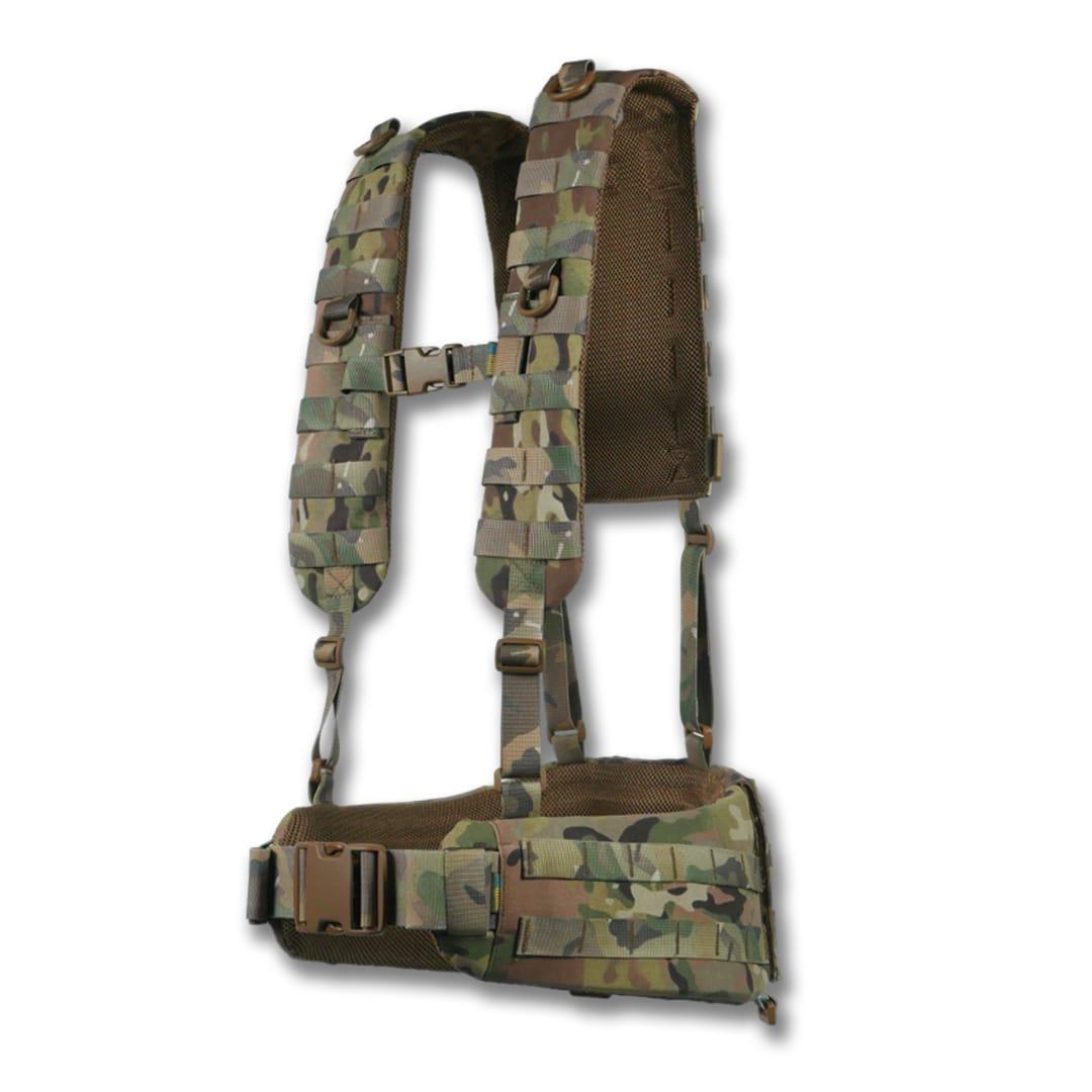 Ремінно-плечова система Kiborg R-1 GEN.2 (S) мультикам / Матеріал Cordura 1000D з IRR покриттям та фурнітурою, фото 1