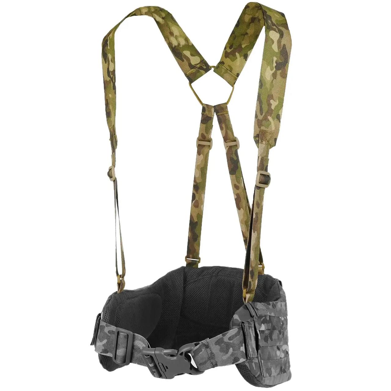 Плечові лямки для РПС (Ремінно-Плечової Системи) Мультикам З поліамідними Стропами 50мм 4 точки Кріплення, фото 1