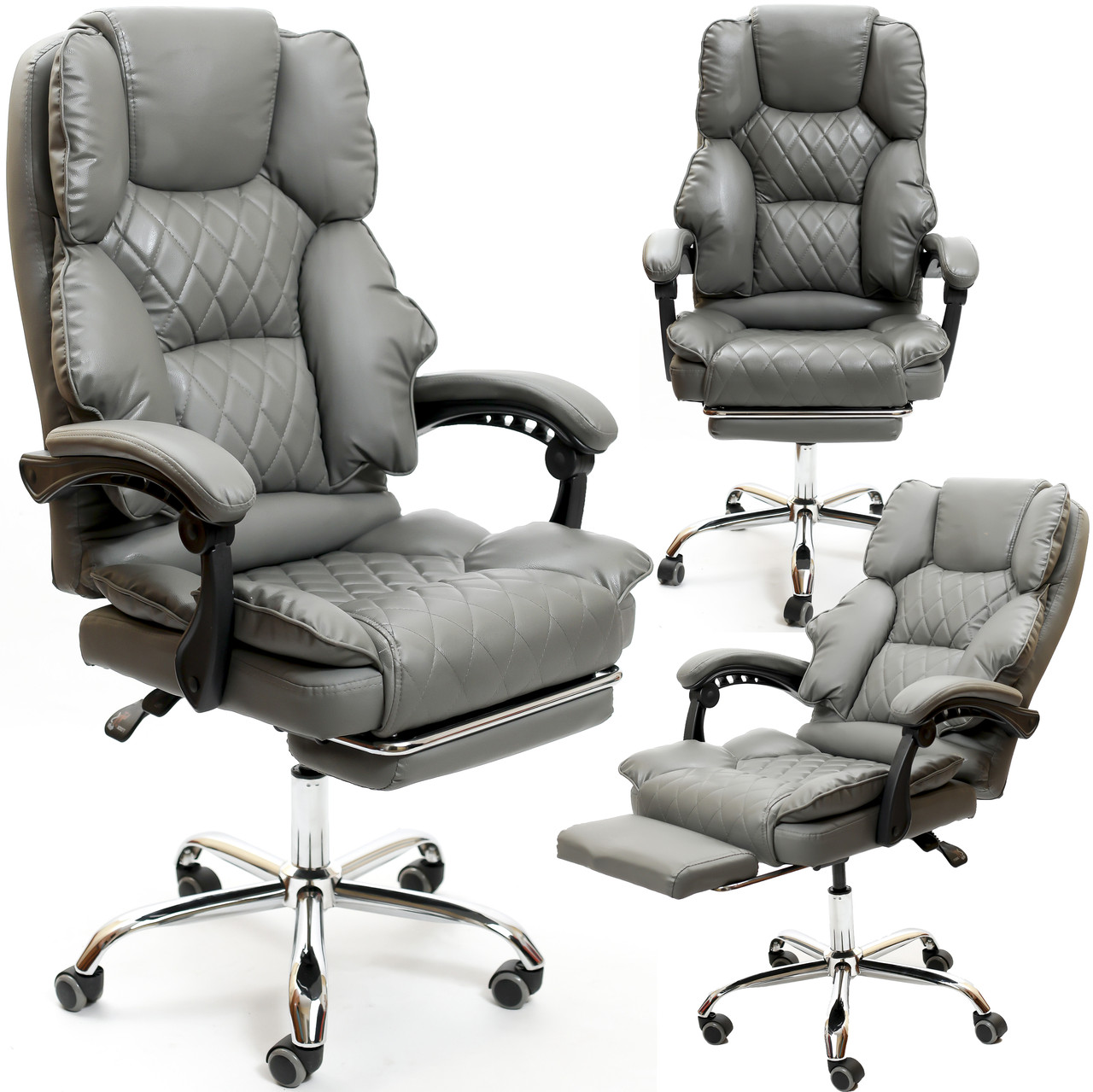 Крісло офісне Diego Comfort Pro сіре, фото 1