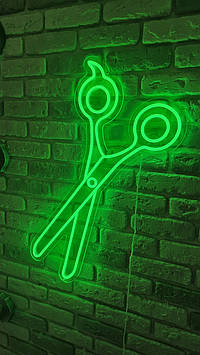 Неонова вивіска Ножиці 70×37