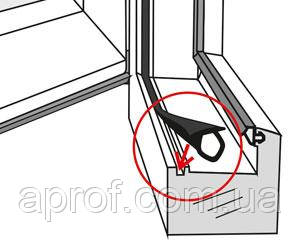 Заглушка паза штапіка для ПВХ вікон і дверей, чорна, фото 1