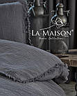 Постільна білизна з мусліну La Maison євро розмір сіра, фото 2