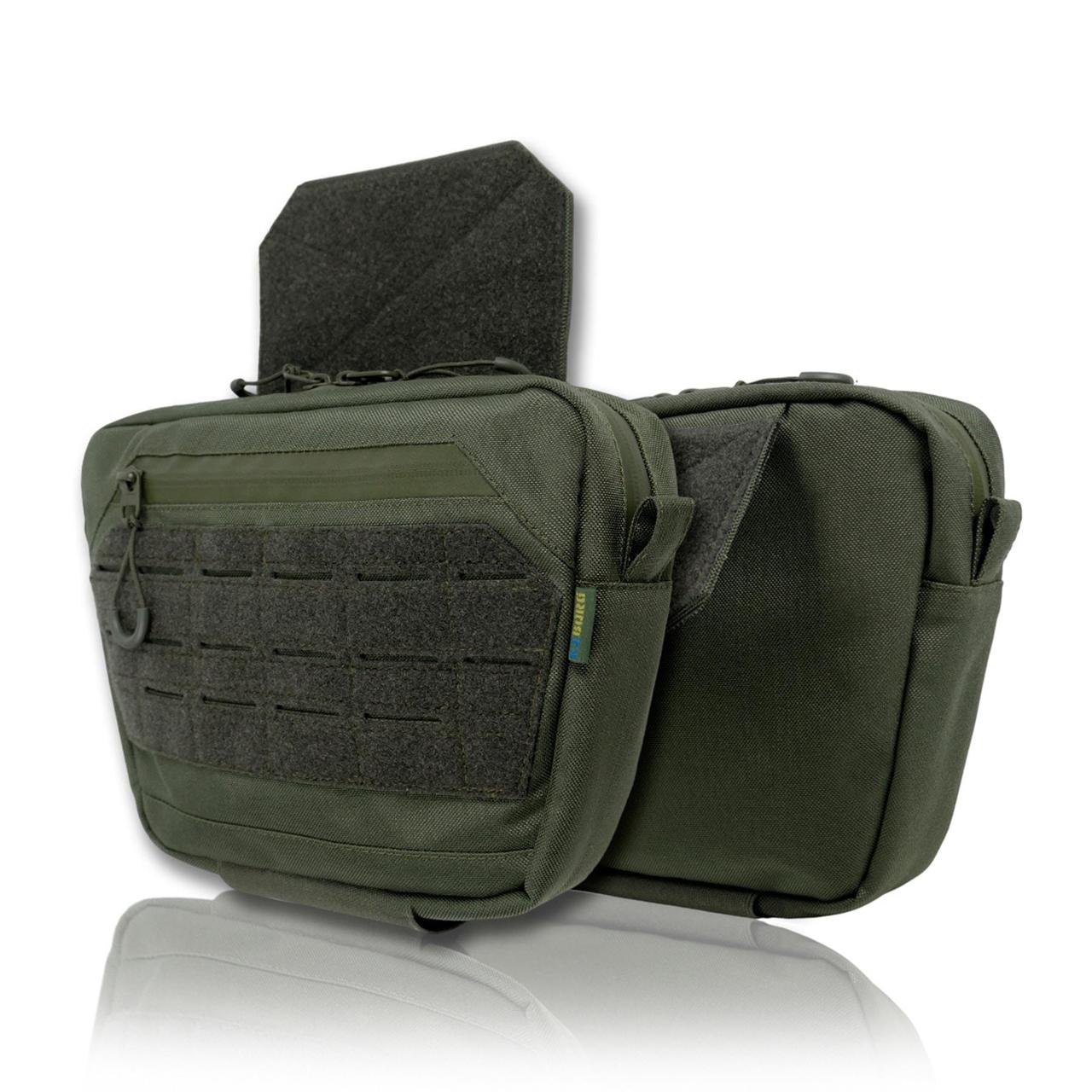 Сумка-напашник Хакі XL Kiborg GU під бронепакет Виготовлений з Cordura 1000D +NIR-просочення ( від ПНБ), фото 1