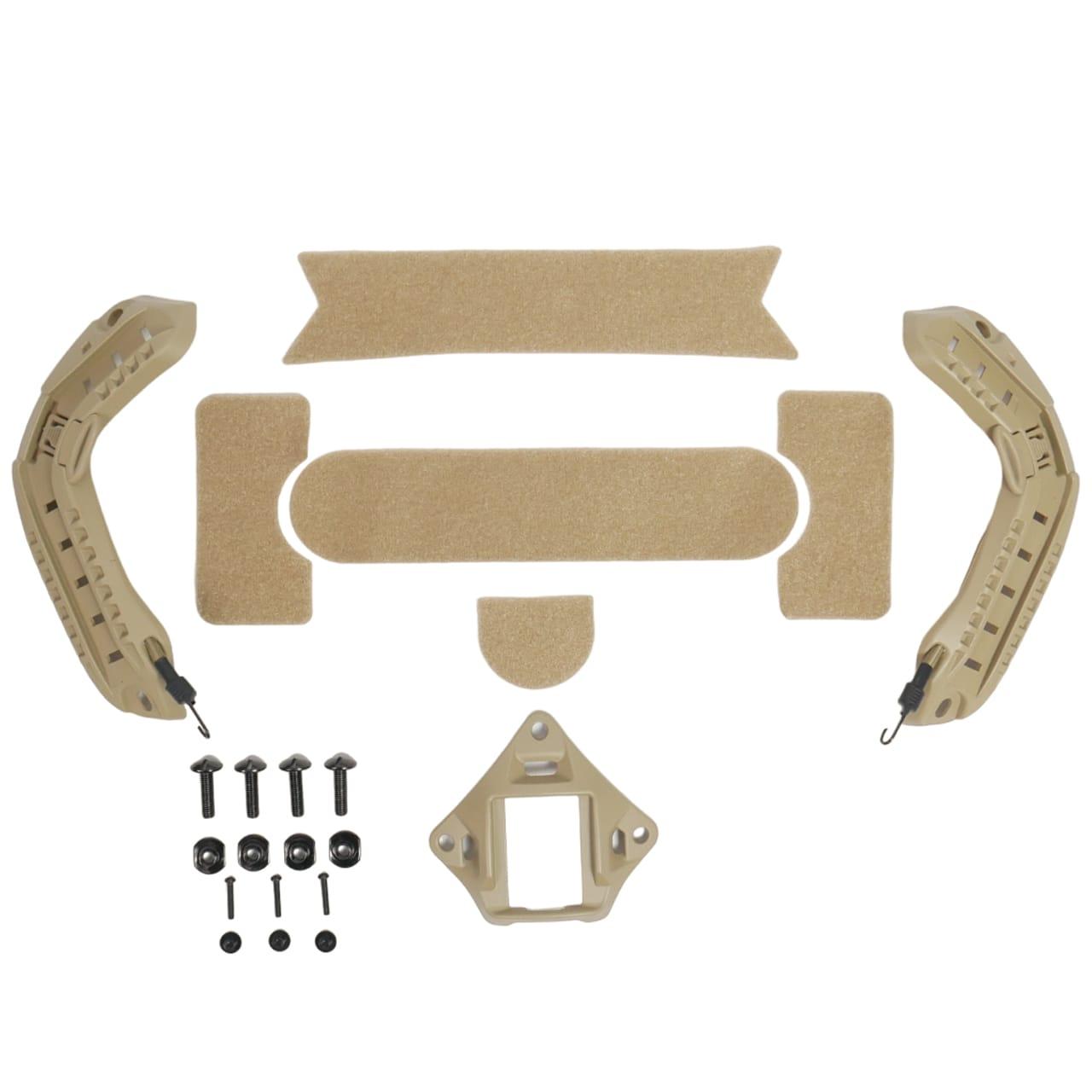 Комплект обвісу (NVG + рейкові кріпллення + velcro панелі + резинки для фіксації + болти ) для шолома FAST, MICH Койот, фото 1