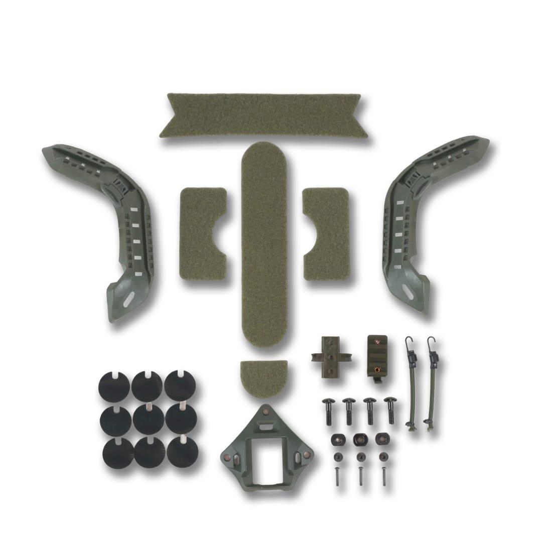 Комплект обвісу (NVG + Рейкові кріплення + Velcro + Липучки + резинки + болти ) для шоломів FAST, MICH Олива, фото 1