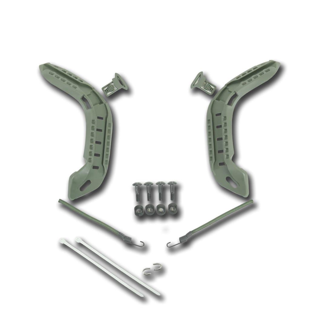 Армійські Бічні рейки + болти для шолома MICH 2000 Олива | Протиударний пластик ABS, фото 1