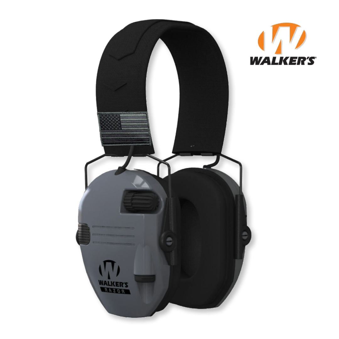 Активні навушники Walker's Razor Slim Patriot Original з патчами (Сірий), фото 1