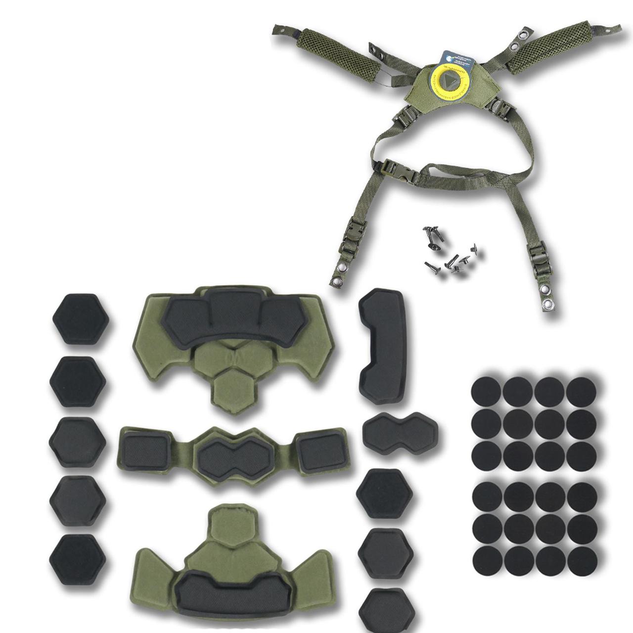 Комплект (підвісної системи + подушок для шолому Team Wendy Cam Fit (R) GEN.4 Хакі | ЕВА (етиленвінілацетат), фото 1