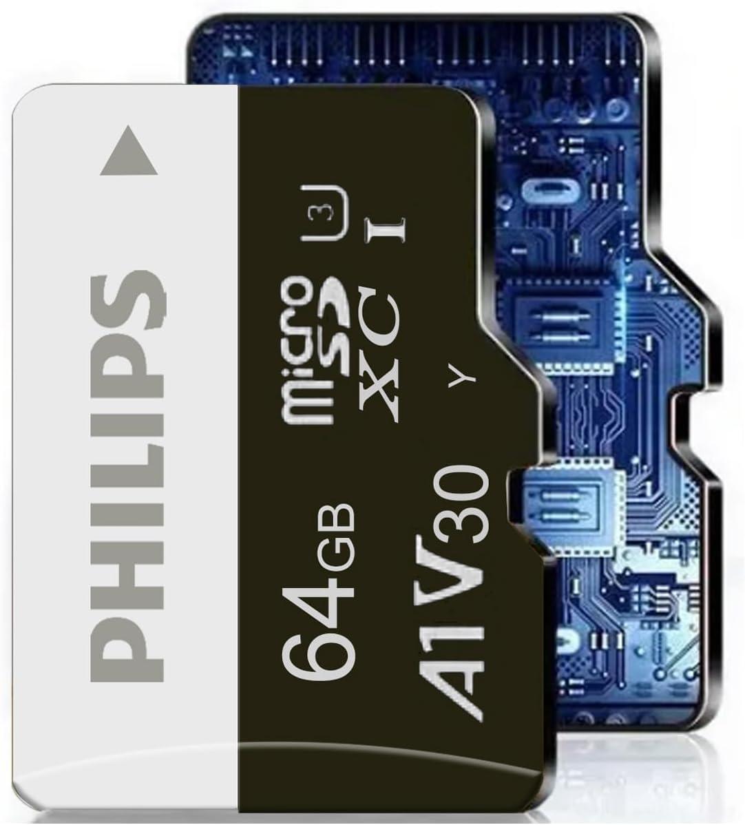 Карта пам'яті Philips microSD UHS-I 64 ГБ (до 100 МБ/с, Class 10) для телефону, планшета, камери, відеореєстратора, фото 1