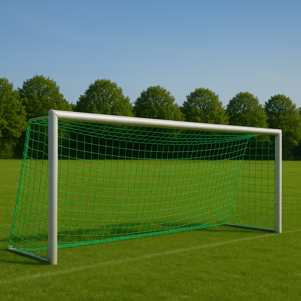 Сітка для футболу БЕЗВУЗЛОВА «ЄВРО-1», зелена (комплект з 2 шт.)