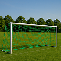 Сітка для футболу БЕЗВУЗЛОВА «ЄВРО-1», зелена (комплект з 2 шт.)
