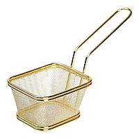 Кошик сервірувальний для подачі картоплі фрі та снеків 10,5×9×5,5 см Золотий HP-19-4-S-G