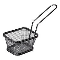 Корзина сервировочная для подачи картофеля фри и снеков 10.5×9×5.5 см Черная HP-19-4-S-B