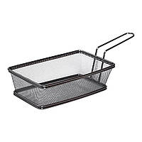 Кошик сервірувальний 21×11.5×5.5 см для подачі картоплі фрі та снеків з ручкою Чорний HP-19-11-B