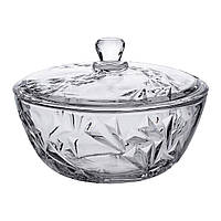 Салатниця скляна з кришкою 24 см під кришталь HP-YH-62