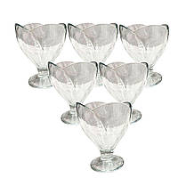 Набір креманок на ніжці 6 шт креманки скляні для десертів, морозива, желе набір 180 мл HP-YH-64