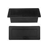 Прихована подвійна розетка вбудована в стільницю висувна + 2 входи USB 2.1 - Чорна Loft, фото 9