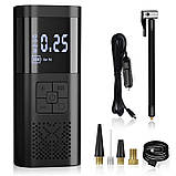 Компресор для автомобіля портативний насос для шин з акумулятором 6000 мАг Vc-027 4 насадки, інфлятор, фото 3