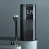 Компресор для автомобіля портативний насос для шин з акумулятором 6000 мАг Vc-027 4 насадки, інфлятор, фото 6