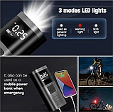 Портативний повітряний компресор на акумуляторі 6000 мАг Насос автомобільний для шин, човна Vc-027 Компресор з ліхтариком, фото 10