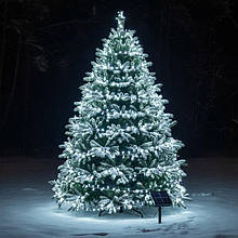 Гірлянда Нитка вулична 30м 300 LED, на сонячній батареї, 8 режимів, чорний провід, білий колір