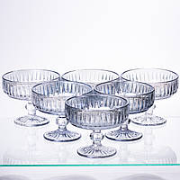 Набір креманок на ніжці 6 шт 300 (мл) Блакитний HP-19-70