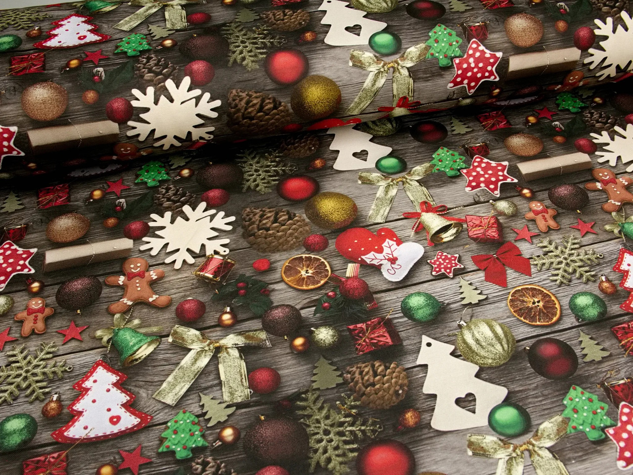 Скатертина тефлонова Королева Ночі (Duck) | 120х170 | Новорічна абстракція на коричневому, фото 1