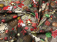 Скатертина тефлонова Королева Ночі (Duck) | 120х170 | Новорічна абстракція на коричневому, фото 3