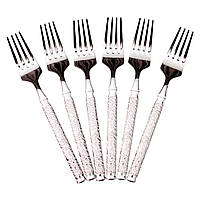 Набір десертних виделок 6 штук з нержавіючої сталі 15,5 (см) Срібло HP-8-36