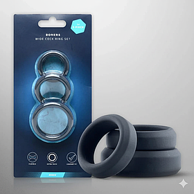 Набір із трьох ерекційних силіконових кілець Boners плоскі